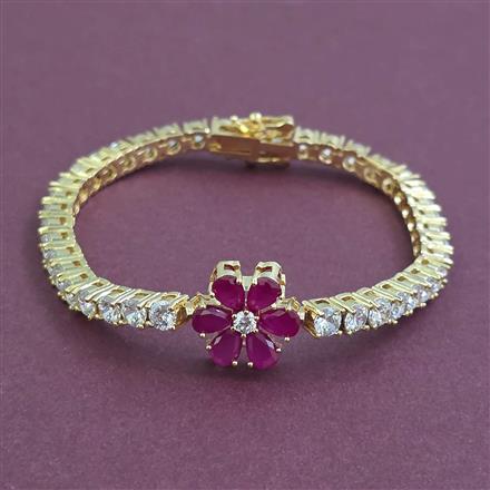 American Diamond Classic Bracelet with Gold Plating