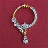 American Diamond Classic Nose Ring with Rhodium Plating 2 Tone Plating Mehndi Plating