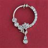American Diamond Classic Nose Ring with Rhodium Plating 2 Tone Plating Mehndi Plating