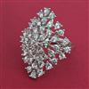 American Diamond Adjustable Ring with Rhodium Plating 2 Tone Plating Mehndi Plating