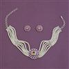 American Diamond Choker Necklace with Carat Plating