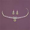 American Diamond Choker Necklace with Carat Plating