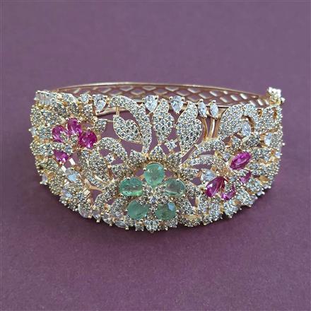 American Diamond Broad Kada with Carat Plating