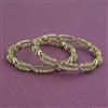 American Diamond 2 Pc Classic Bangles with Mehndi Plating