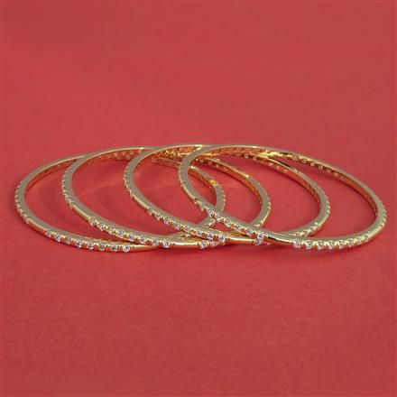 American Diamond 4 Pc Classic Bangles with Carat Plating