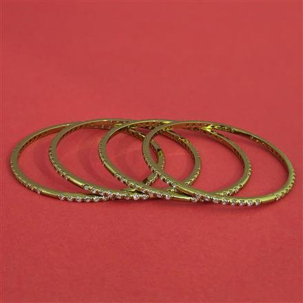 American Diamond 4 Pc Classic Bangles with Mehndi Plating