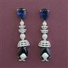 American Diamond Long Earring with Rhodium Plating