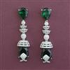 American Diamond Long Earring with Rhodium Plating