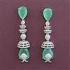 American Diamond Long Earring with Rhodium Plating