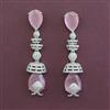 American Diamond Long Earring with Rhodium Plating