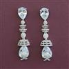 American Diamond Long Earring with Rhodium Plating