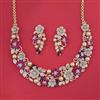 American Diamond Pearl Necklace with Carat Plating