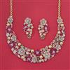 American Diamond Pearl Necklace with Carat Plating
