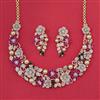 American Diamond Pearl Necklace with Carat Plating