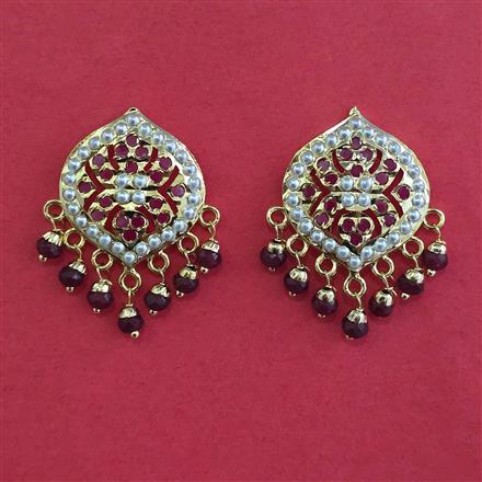 American Diamond Pearl Earring with Gold Plating