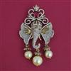 American Diamond Temple Brooch with Mehndi Plating