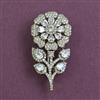 American Diamond Floral Brooch with Mehndi Plating