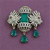 American Diamond Classic Brooch with Mehndi Plating