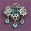 American Diamond Classic Brooch with Mehndi Plating