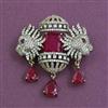 American Diamond Classic Brooch with Mehndi Plating