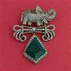 American Diamond Classic Brooch with Mehndi Plating