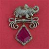 American Diamond Classic Brooch with Mehndi Plating