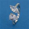 American Diamond Adjustable Ring With Rhodium Plating