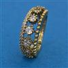 American Diamond Adjustable Ring With Mehndi Plating Rhodium Plating