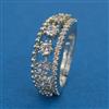 American Diamond Adjustable Ring With Mehndi Plating Rhodium Plating