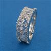 American Diamond Adjustable Ring With Mehndi Plating Rhodium Plating