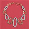 American Diamond Adjustable Bracelet with Rhodium Plating 2 Tone Plating