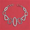 American Diamond Adjustable Bracelet with Rhodium Plating 2 Tone Plating
