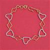 American Diamond Adjustable Bracelet with Rhodium Plating 2 Tone Plating
