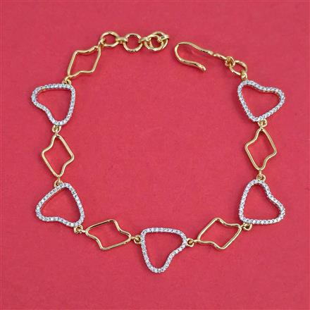 American Diamond Adjustable Bracelet with Rhodium Plating 2 Tone Plating