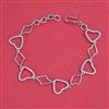 American Diamond Adjustable Bracelet with Rhodium Plating 2 Tone Plating