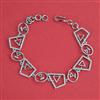American Diamond Adjustable Bracelet with Rhodium Plating 2 Tone Plating