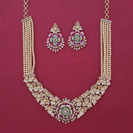 American Diamond Choker Necklace with Carat Plating