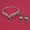American Diamond Hasli Necklace with Rhodium Plating