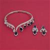 American Diamond Hasli Necklace with Rhodium Plating