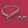 American Diamond Hasli Necklace with Rhodium Plating