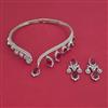 American Diamond Hasli Necklace with Rhodium Plating