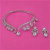 American Diamond Hasli Necklace with Rhodium Plating