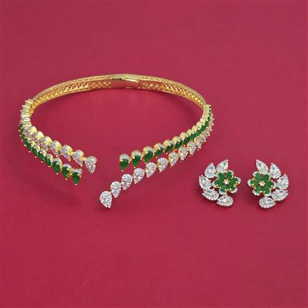American Diamond Hasli Necklace with 2 Tone Plating