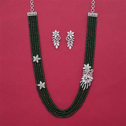 American Diamond Classic Necklace with Rhodium Plating