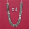 American Diamond Classic Necklace with Rhodium Plating