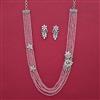 American Diamond Classic Necklace with Rhodium Plating