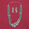 American Diamond Classic Necklace with Rhodium Plating