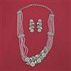 American Diamond Classic Necklace with Rhodium Plating