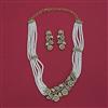 American Diamond Choker Necklace with Rhodium Plating