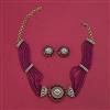 American Diamond Choker Necklace with Mehndi Plating
